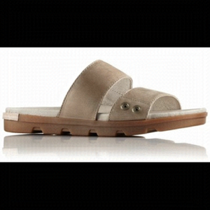 Sorel Torpeda Slide II Leather Sandals in Sahara Fossil